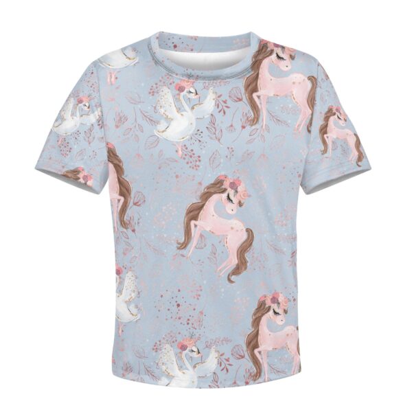 Unicorn Kid Custom Hoodies T-shirt Apparel HD-UNI110246K kid 3D apparel Kid T-Shirt XS 