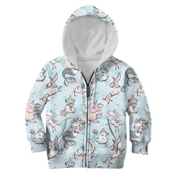 Unicorn Pets Custom Hoodies T-shirt Apparel HD-PET1103427K kid 3D apparel Kid Zip Hoodie S/6-8 