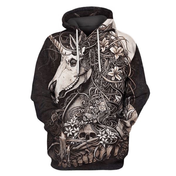 Unicorn Skull Hoodies - T-Shirts Apparel UNI110104 3D Custom Fleece Hoodies Hoodie S 
