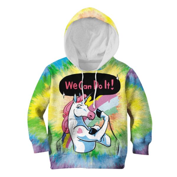 Unicorn We Can Do It Custom Hoodies T-shirt Apparel HD-UNI110124K kid 3D apparel Kid Hoodie S/6-8 
