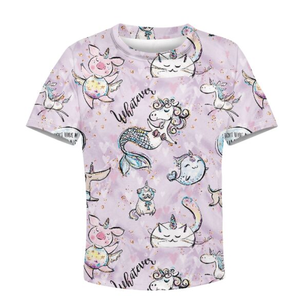 Unicorn Whatever Don't Believe In Humans Custom Hoodies T-shirt Apparel HD-PET1103425K kid 3D apparel Kid T-Shirt XS 