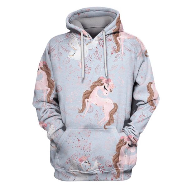 Unicorn with flowers Custom T-shirt - Hoodies Apparel UNI110146 3D Custom Fleece Hoodies Hoodie S 