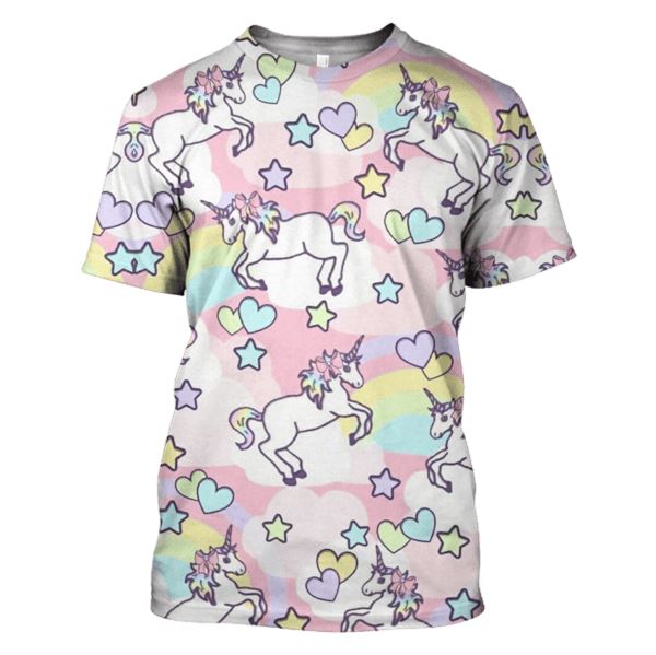 Unicorns With Love Hoodies - T-Shirts Apparel UNI110105 3D Custom Fleece Hoodies T-Shirt S 