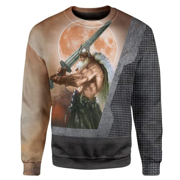 Viking God Warrior Custom T-Shirts Hoodies Apparel VK-TA2712193 3D Custom Fleece Hoodies Long Sleeve S 