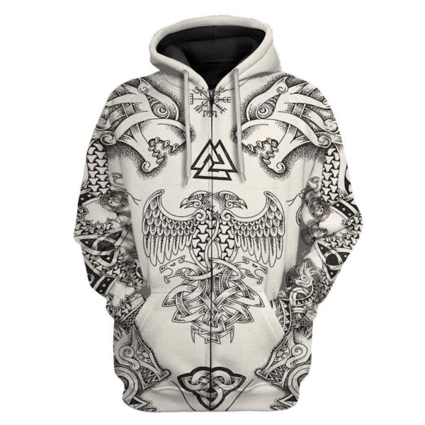 Viking T-Shirts Hoodies Apparel VK-QM0312193 3D Custom Fleece Hoodies Zip Hoodie S 
