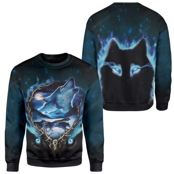 Wolf Night Custom T-Shirts Hoodies Apparel AN-DT0612192 3D Custom Fleece Hoodies 