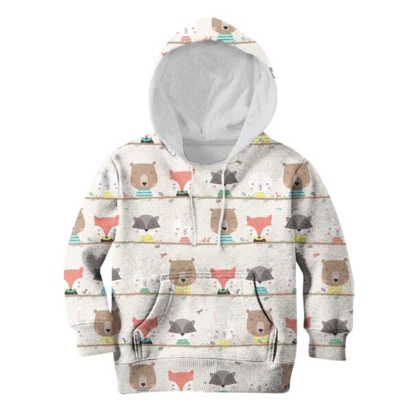 WOODLAND ANIMALS Kid Custom Hoodies T-shirt Apparel HD-PET110337K kid 3D apparel Kid Hoodie S/6-8 