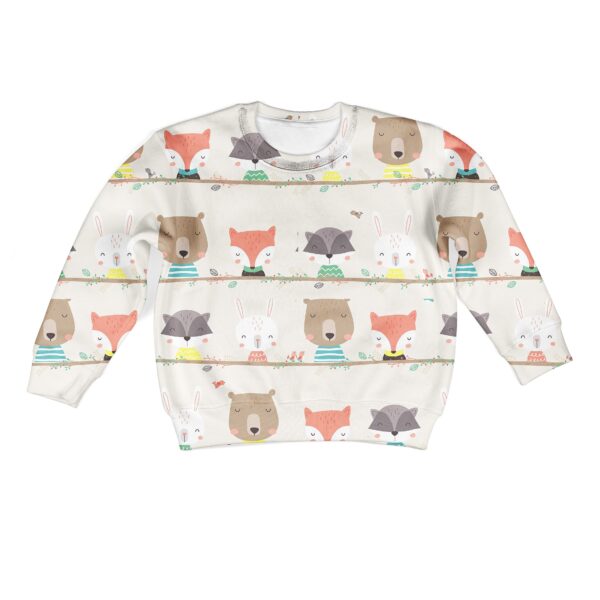 WOODLAND ANIMALS Kid Custom Hoodies T-shirt Apparel HD-PET110337K kid 3D apparel Kid Sweatshirt S/6-8 