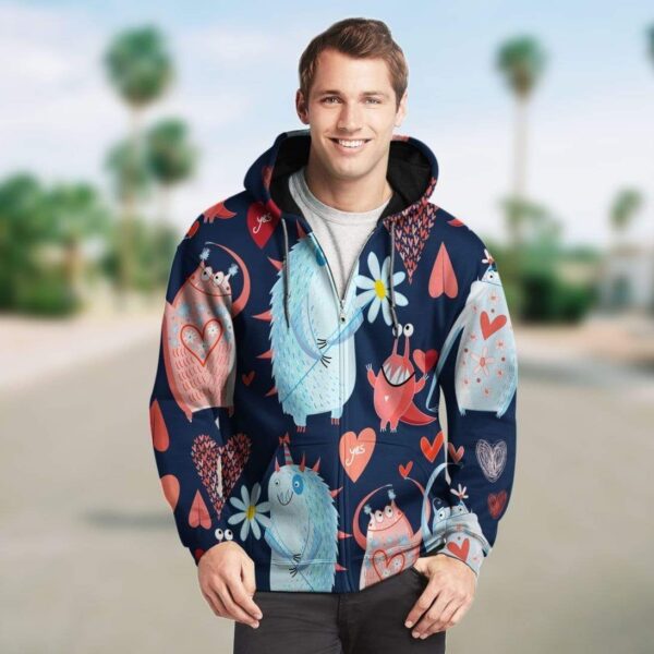 Zip Hoodies Apparel 3d Zip Hoodie 3D Custom Fleece Hoodies S (US Size) 